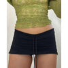 Women Summer Vintage Aesthetic Mini Skirts Solid Low Waist Drawstring Bodycon Bottoms Basic Going Out Short Skirts Streetwear